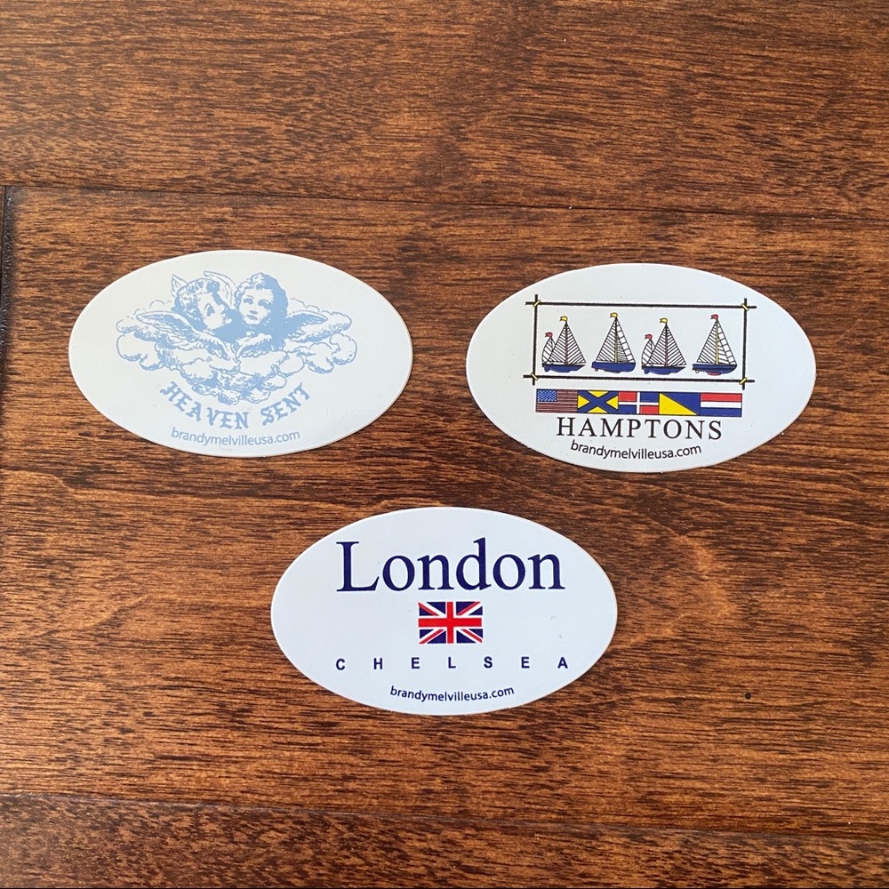 3 brandy melville oval stickers